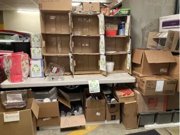 The “recycling room” at Llanfair